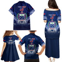 Custom Samoa Rugby Family Matching Puletasi Dress and Hawaiian Shirt World Cup 2023 Coat Of Arms With Polynesian Pattern LT05 - Polynesian Pride