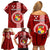 Tonga Rugby Family Matching Off Shoulder Short Dress and Hawaiian Shirt World Cup 2023 Coat Of Arms Ngatu Pattern LT05 - Polynesian Pride