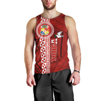 Tonga Rugby Men Tank Top World Cup 2023 Coat Of Arms Ngatu Pattern LT05 - Polynesian Pride