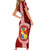Tonga Rugby Short Sleeve Bodycon Dress World Cup 2023 Coat Of Arms Ngatu Pattern LT05 - Polynesian Pride