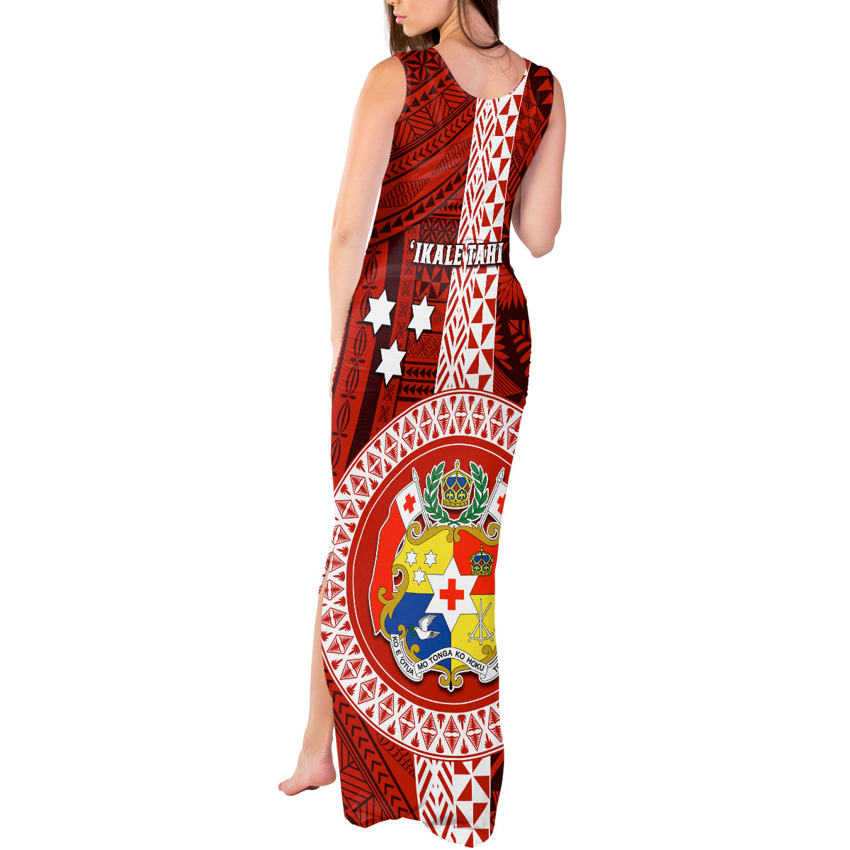 Tonga Rugby Tank Maxi Dress World Cup 2023 Coat Of Arms Ngatu Pattern LT05 - Polynesian Pride