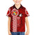 Custom Tonga Rugby Family Matching Puletasi Dress and Hawaiian Shirt World Cup 2023 Coat Of Arms Ngatu Pattern LT05 Son's Shirt Red - Polynesian Pride