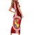 Custom Tonga Rugby Short Sleeve Bodycon Dress World Cup 2023 Coat Of Arms Ngatu Pattern LT05 - Polynesian Pride