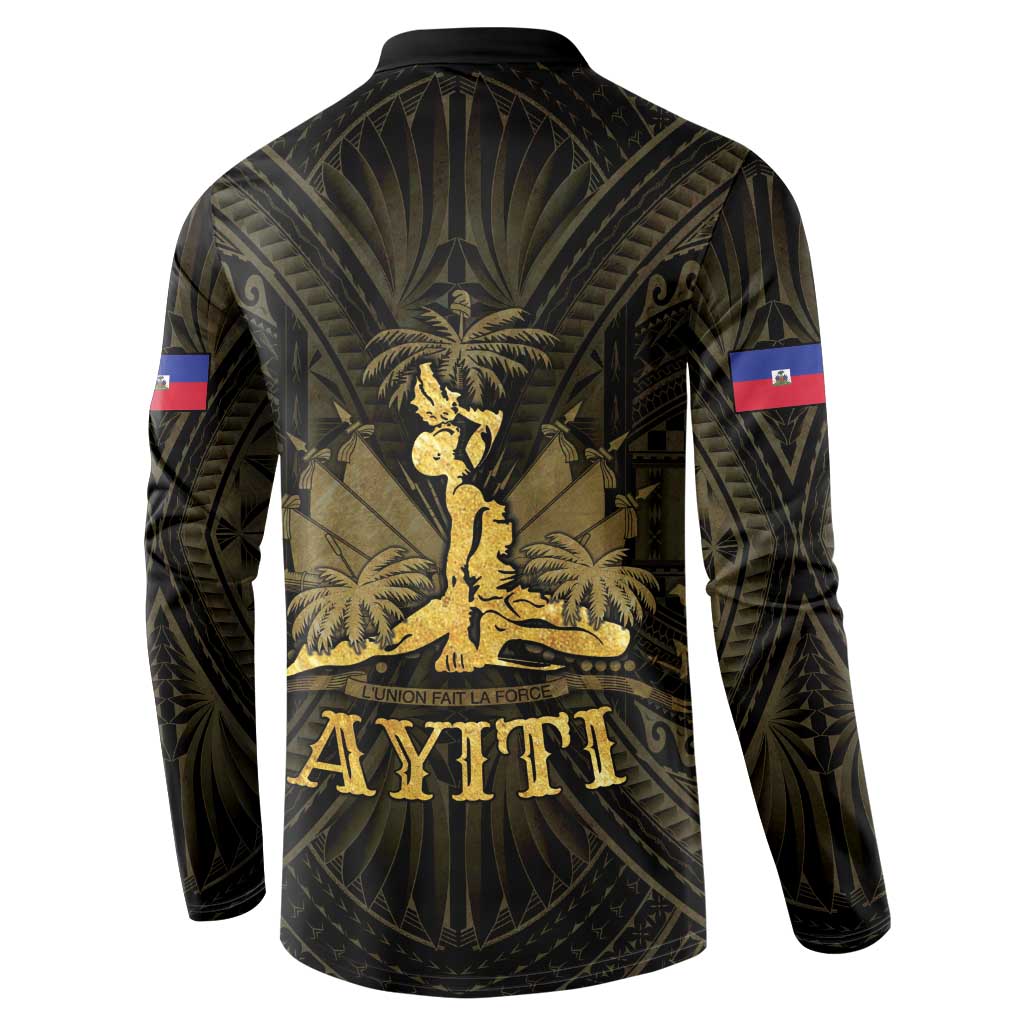 Haiti 1804 Button Sweatshirt Polynesian Gold Neg Maron