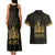 Haiti 1804 Couples Matching Tank Maxi Dress and Hawaiian Shirt Polynesian Gold Neg Maron