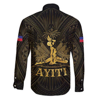 Haiti 1804 Family Matching Puletasi and Hawaiian Shirt Polynesian Gold Neg Maron