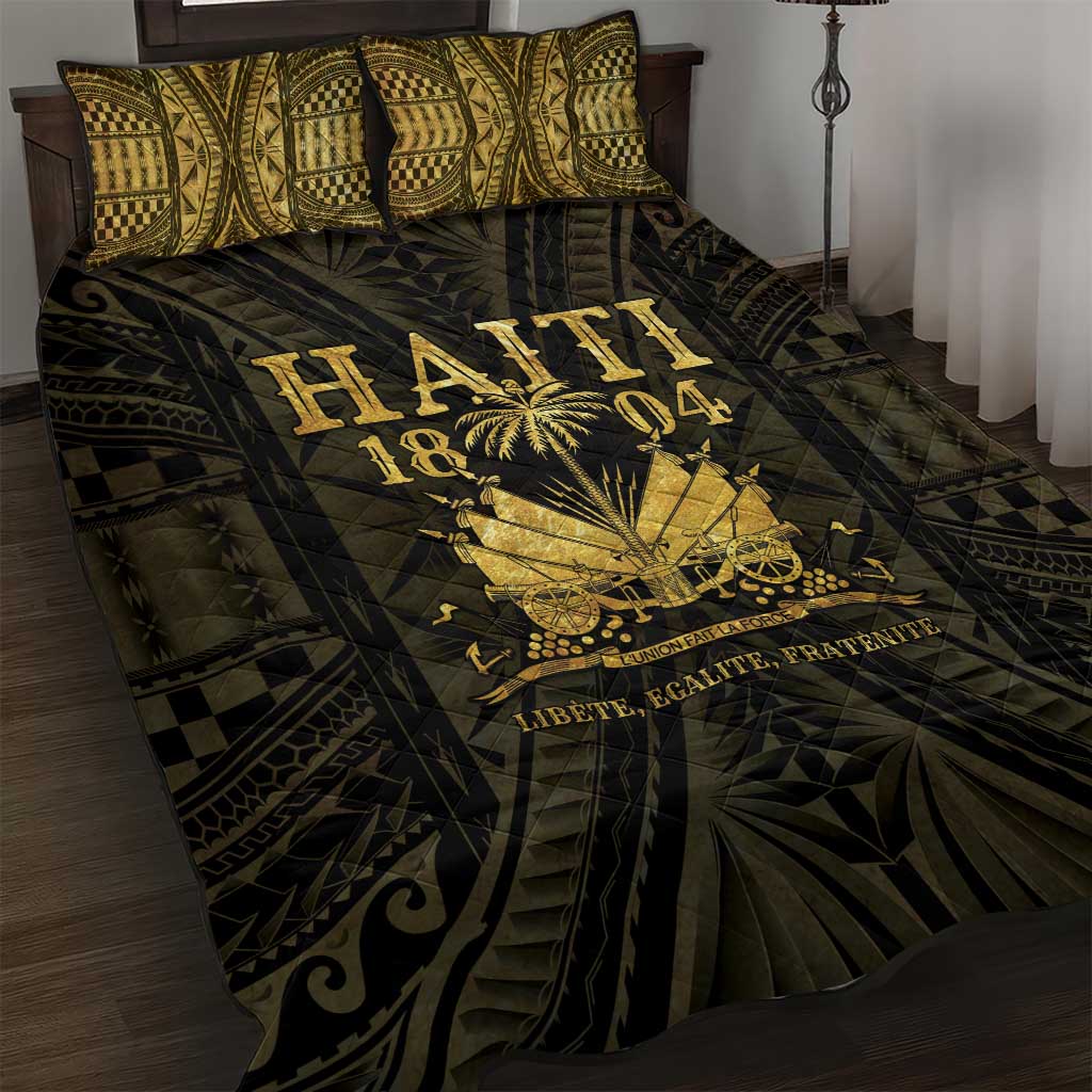 Haiti 1804 Quilt Bed Set Polynesian Gold Neg Maron LT05 Gold - Polynesian Pride