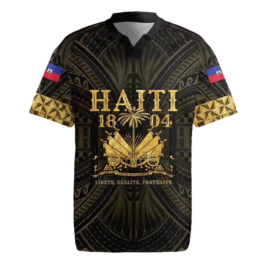 Haiti 1804 Rugby Jersey Polynesian Gold Neg Maron