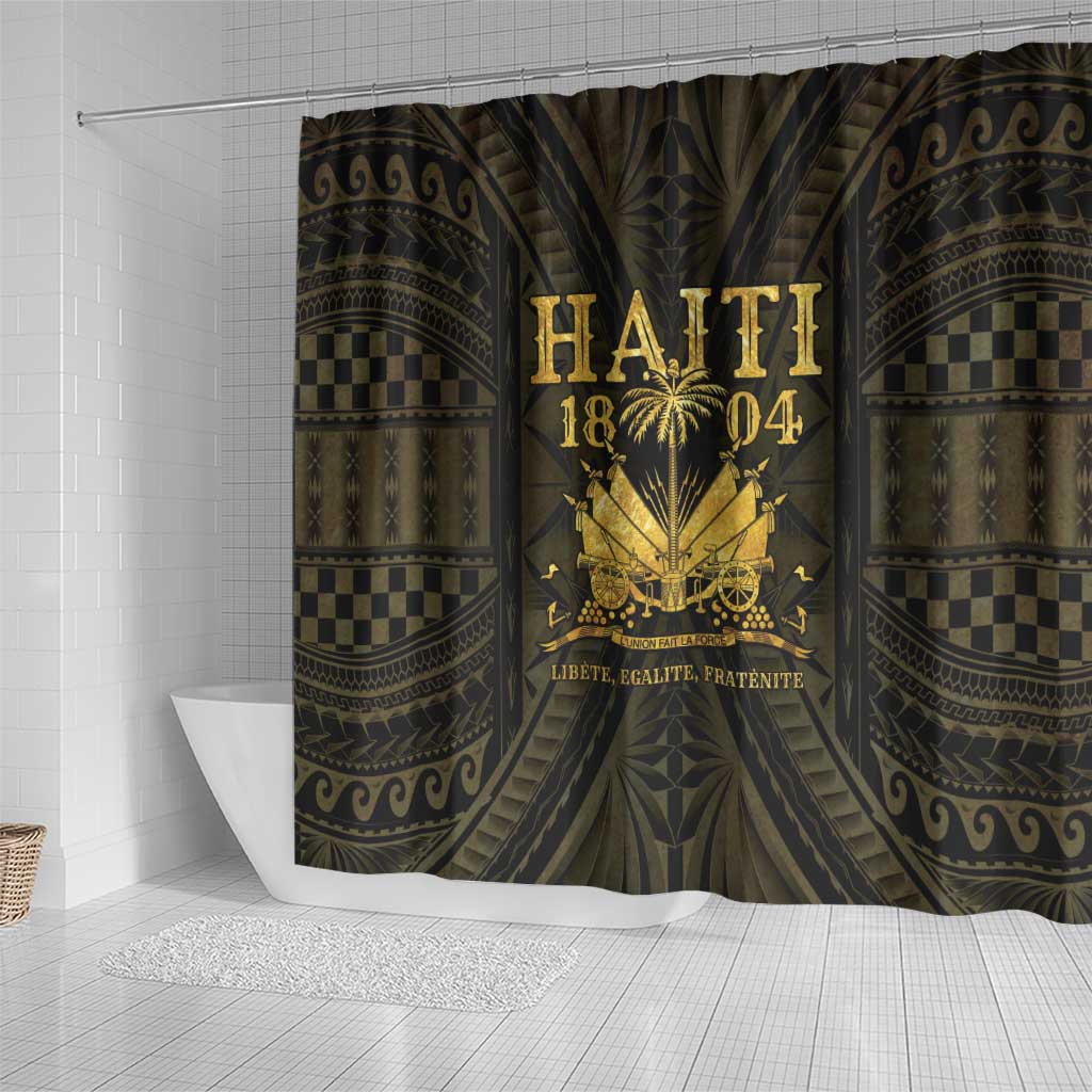 Haiti 1804 Shower Curtain Polynesian Gold Neg Maron
