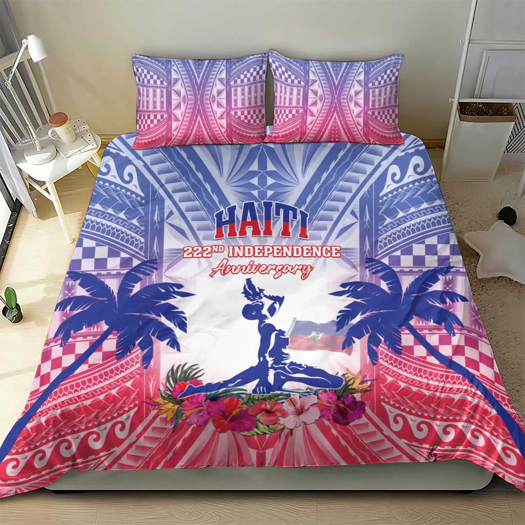 Haiti Independence Day Bedding Set Neg Maron Polynesian Style LT05