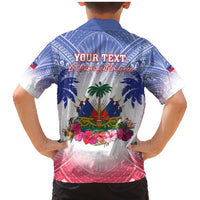 Personalised Haiti Independence Day Family Matching Mermaid Dress and Hawaiian Shirt Neg Maron Polynesian Style LT05