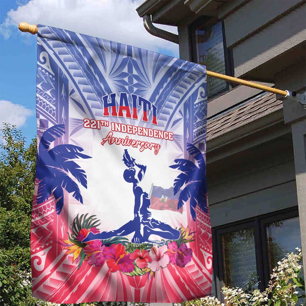 Haiti Independence Day Garden Flag Neg Maron Polynesian Style