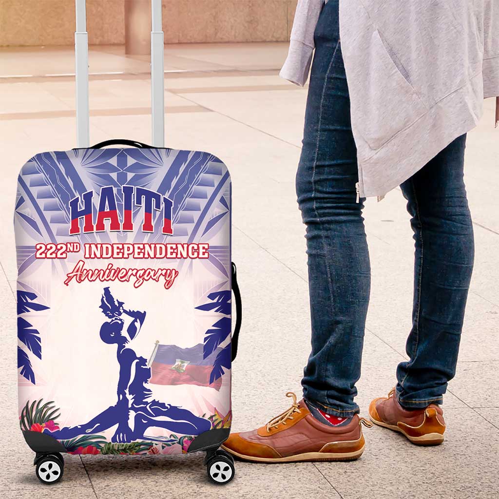 Haiti Independence Day Luggage Cover Neg Maron Polynesian Style LT05 Blue - Polynesian Pride