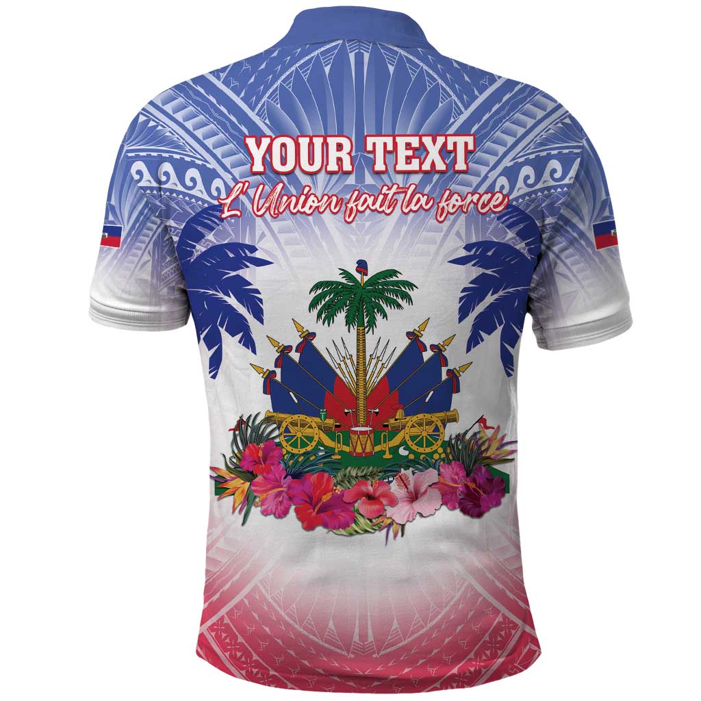 Personalised Haiti Independence Day Polo Shirt Neg Maron Polynesian Style LT05