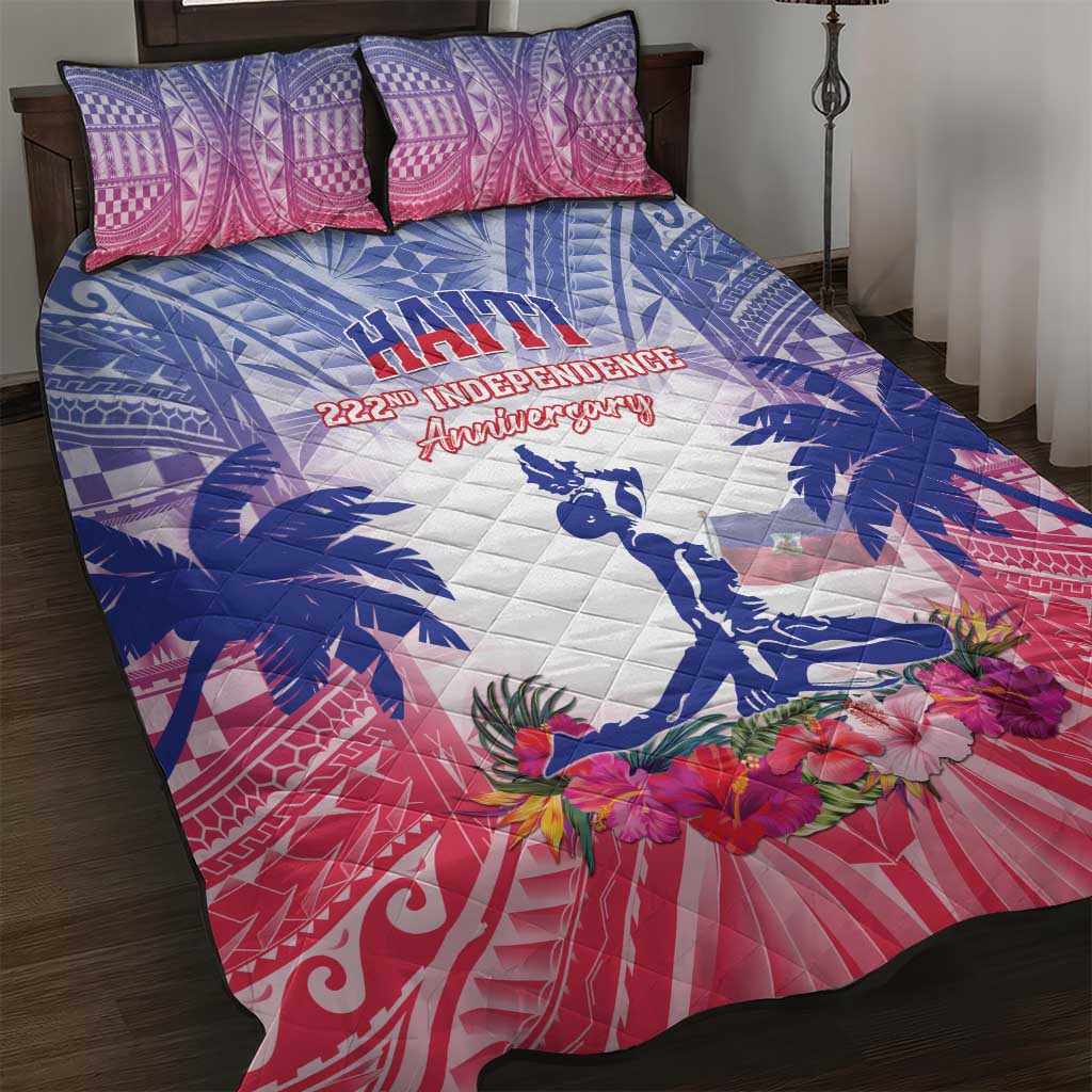 Haiti Independence Day Quilt Bed Set Neg Maron Polynesian Style LT05 - Polynesian Pride