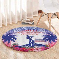Haiti Independence Day Round Carpet Neg Maron Polynesian Style LT05