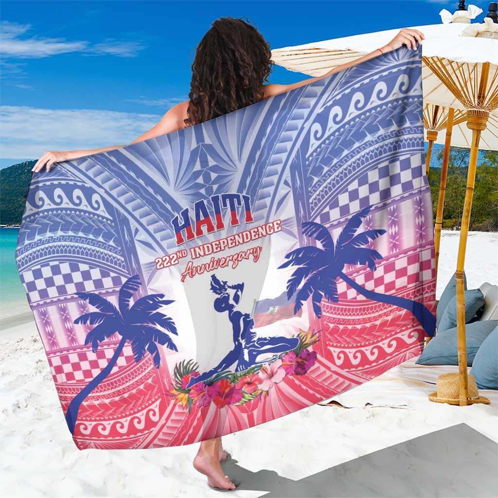 Haiti Independence Day Sarong Neg Maron Polynesian Style LT05 One Size 44 x 66 inches Blue - Polynesian Pride