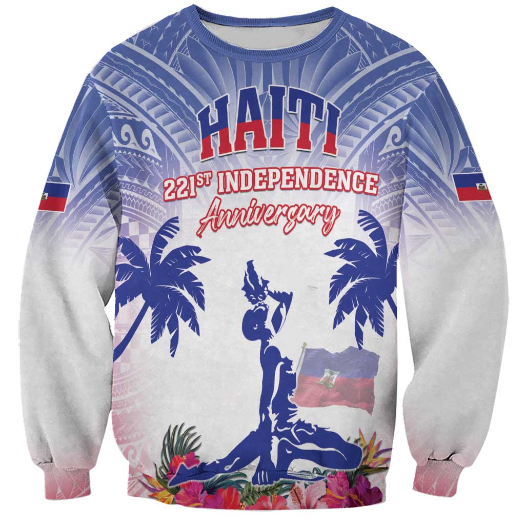 Personalised Haiti Independence Day Sweatshirt Neg Maron Polynesian Style LT05