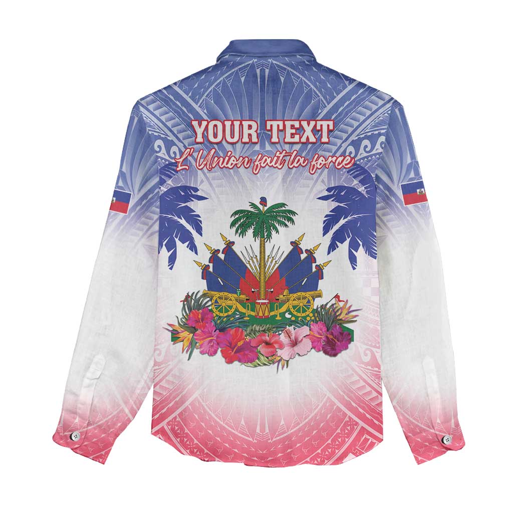 Personalised Haiti Independence Day Women Casual Shirt Neg Maron Polynesian Style LT05