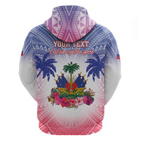 Personalised Haiti Independence Day Zip Hoodie Neg Maron Polynesian Style LT05