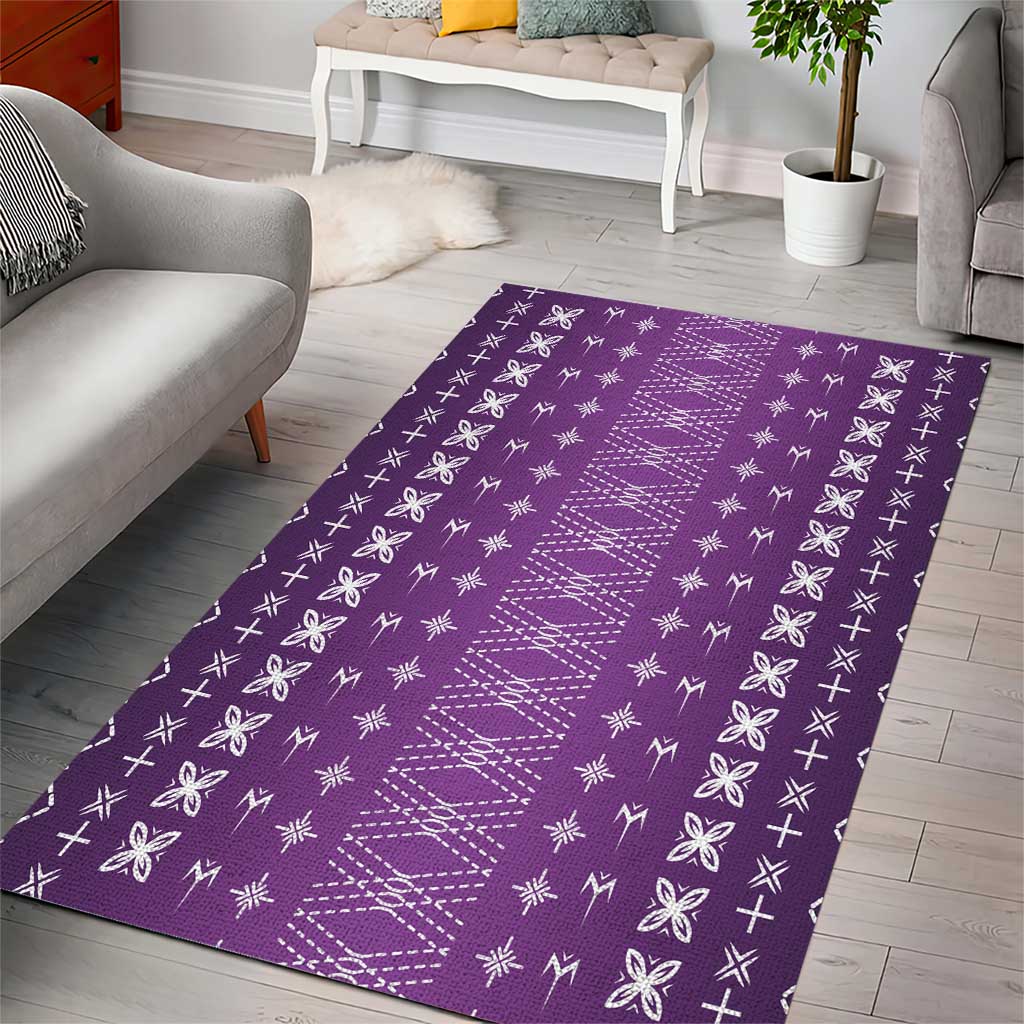 Purple Samoa Malu Tattoo Inspired Area Rug - Polynesian Pride