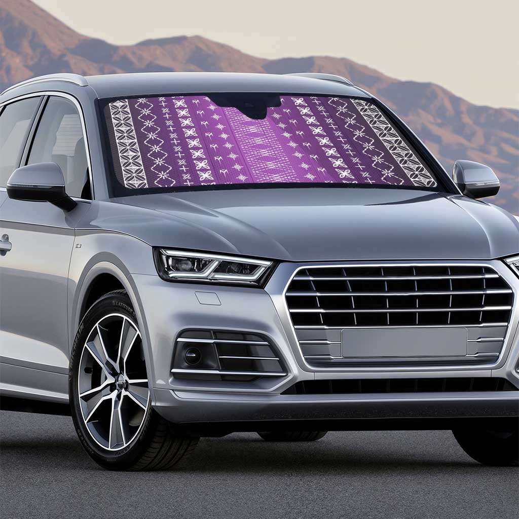 Purple Samoa Malu Tattoo Inspired Auto Sun Shade - Polynesian Pride