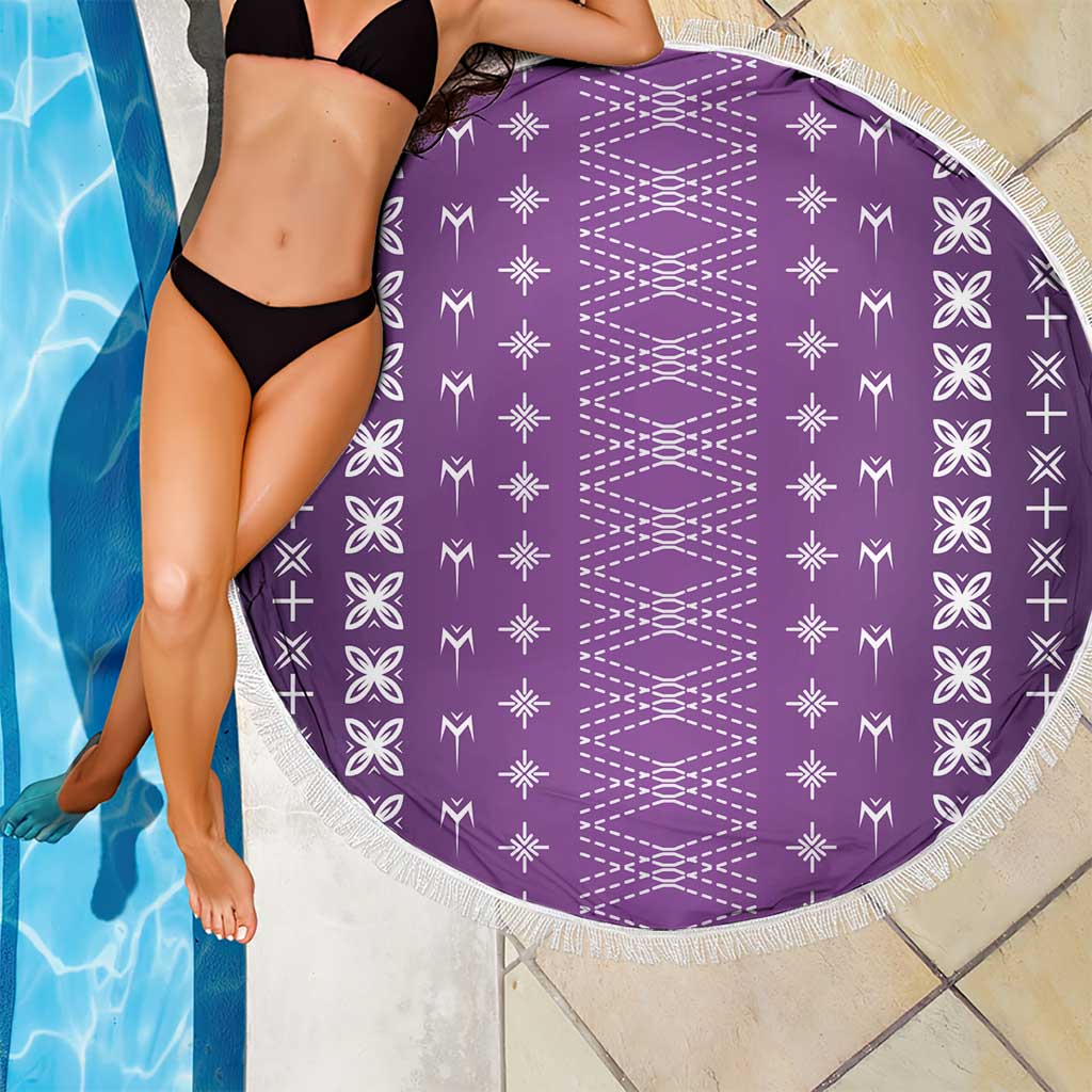 Purple Samoa Malu Tattoo Inspired Beach Blanket - Polynesian Pride