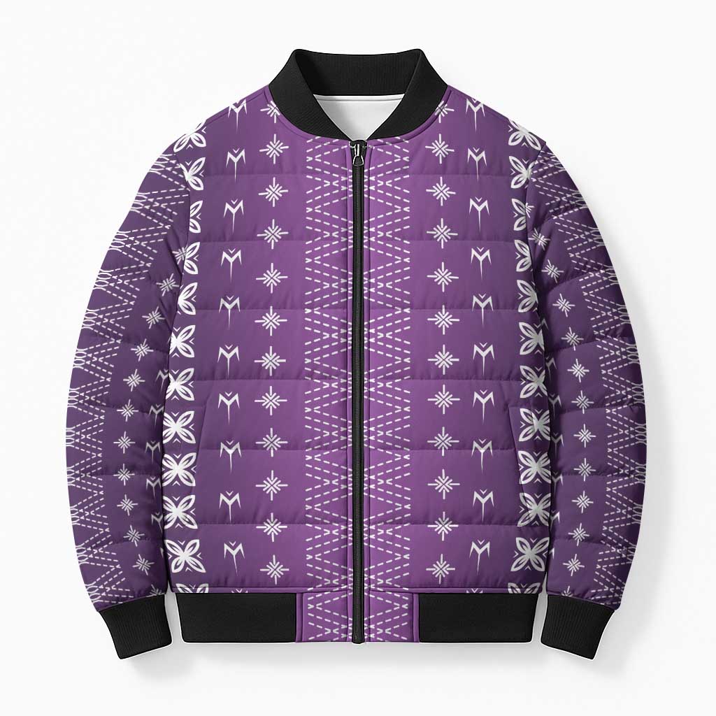 Purple Samoa Malu Tattoo Inspired Bomber Puffer Jacket LT05 Unisex Purple - Polynesian Pride
