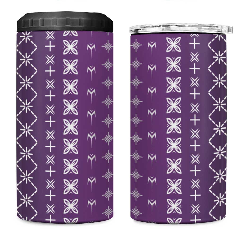 Purple Samoa Malu Tattoo Inspired 4 in 1 Can Cooler Tumbler - Polynesian Pride