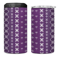 Purple Samoa Malu Tattoo Inspired 4 in 1 Can Cooler Tumbler - Polynesian Pride