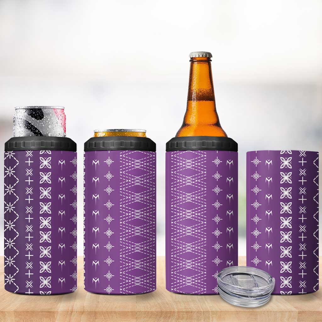Purple Samoa Malu Tattoo Inspired 4 in 1 Can Cooler Tumbler - Polynesian Pride
