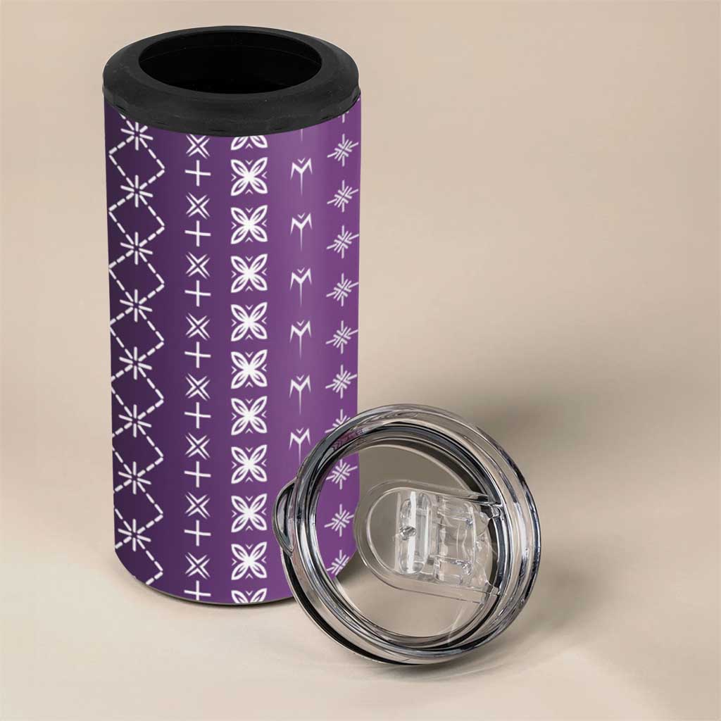 Purple Samoa Malu Tattoo Inspired 4 in 1 Can Cooler Tumbler - Polynesian Pride