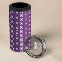 Purple Samoa Malu Tattoo Inspired 4 in 1 Can Cooler Tumbler - Polynesian Pride
