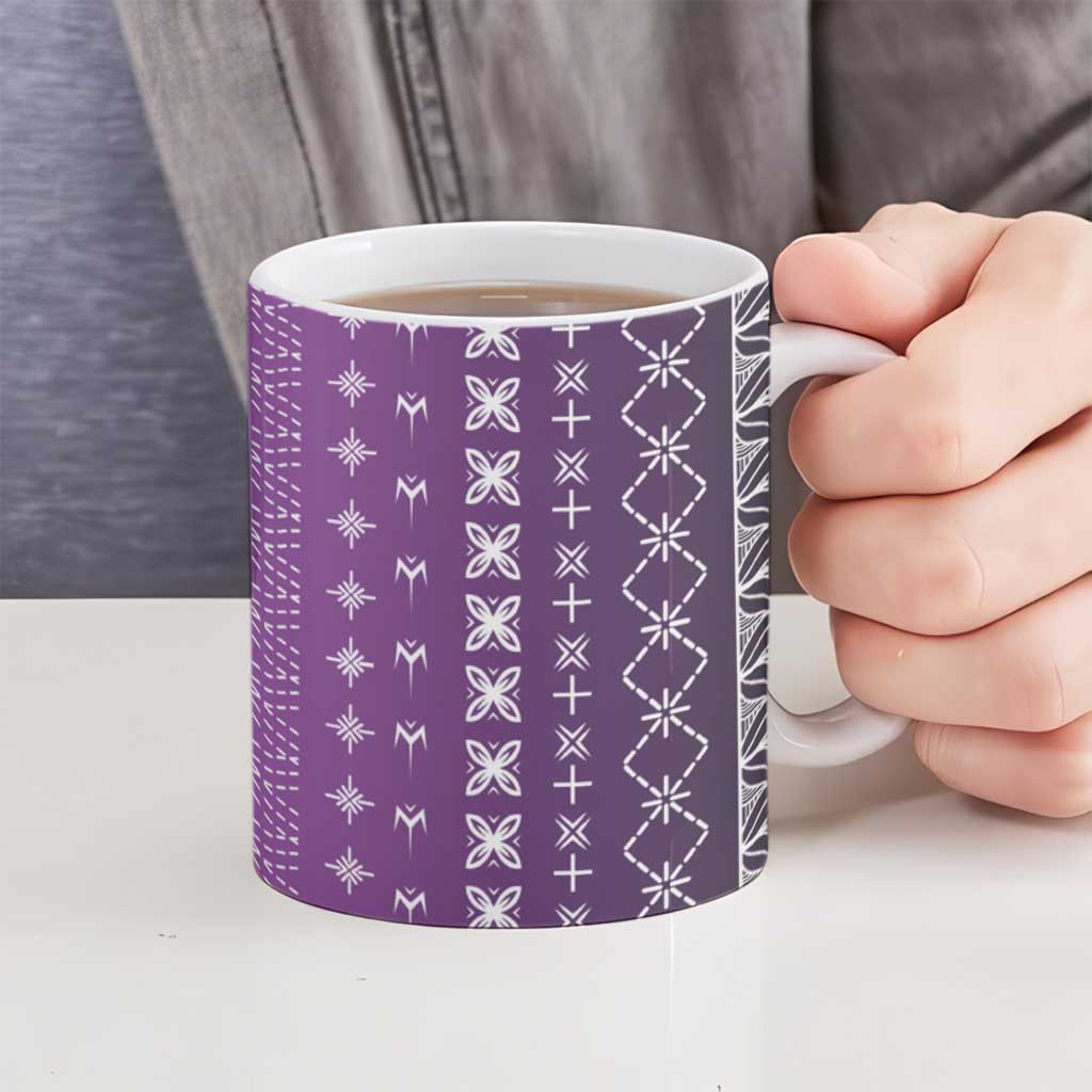 Purple Samoa Malu Tattoo Inspired Ceramic Mug - Polynesian Pride