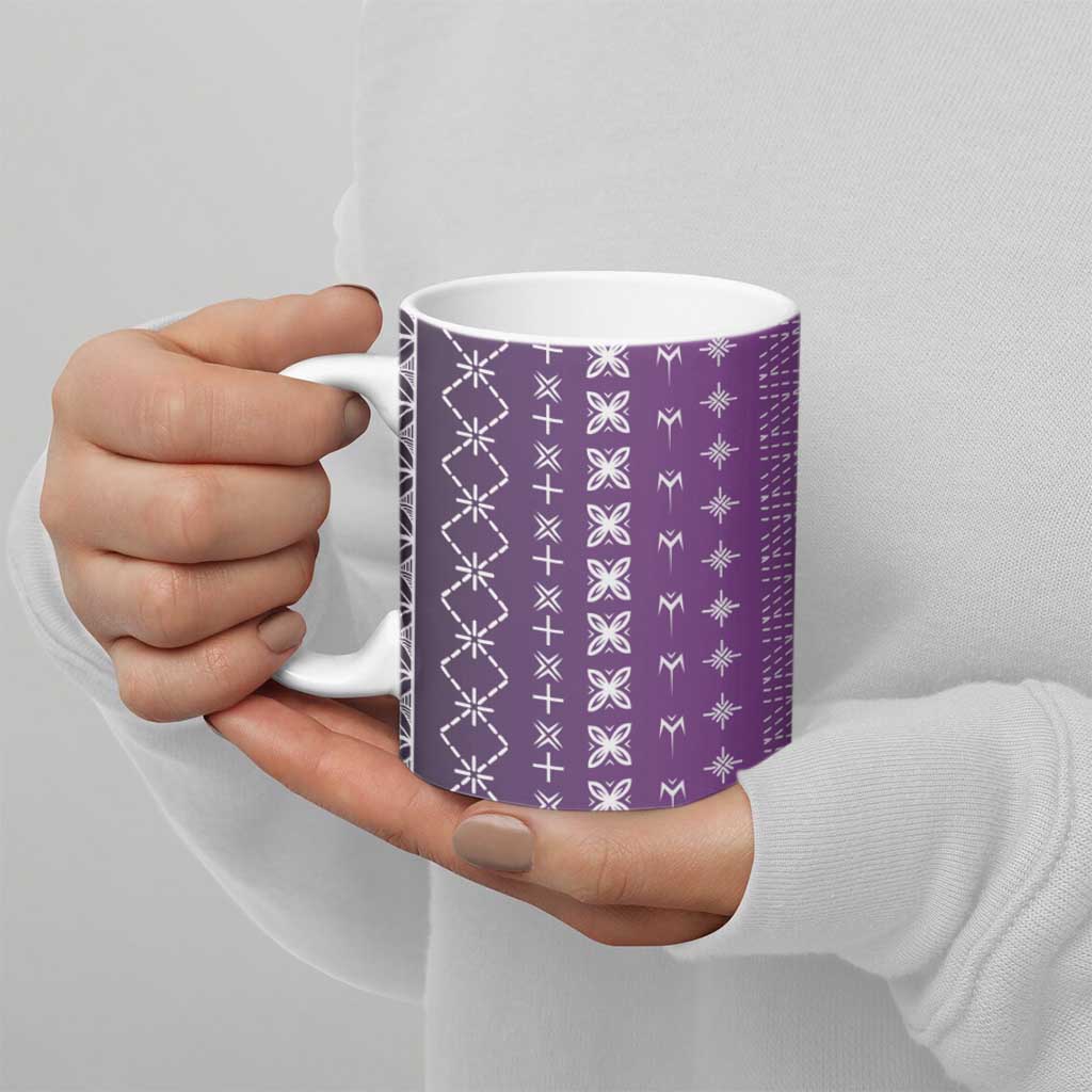 Purple Samoa Malu Tattoo Inspired Ceramic Mug - Polynesian Pride