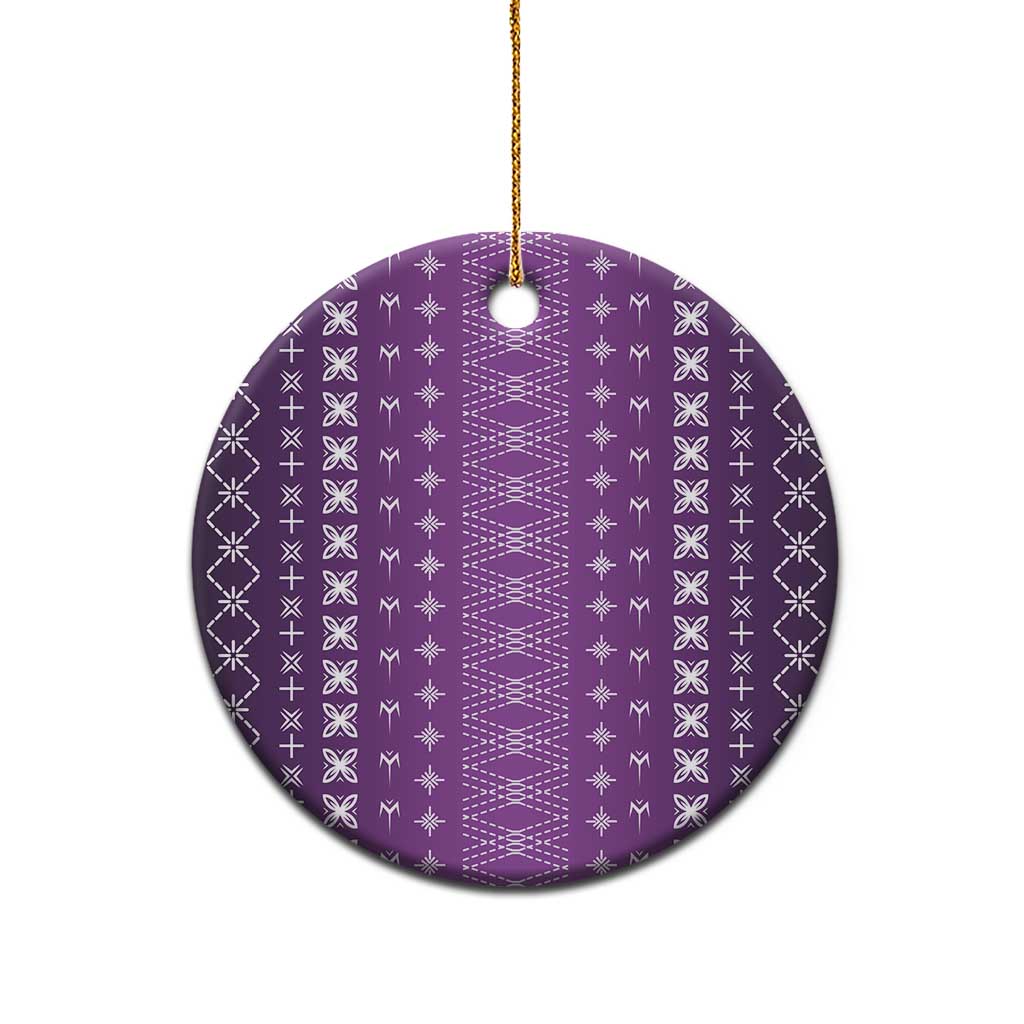 Purple Samoa Malu Tattoo Inspired Ceramic Ornament - Polynesian Pride