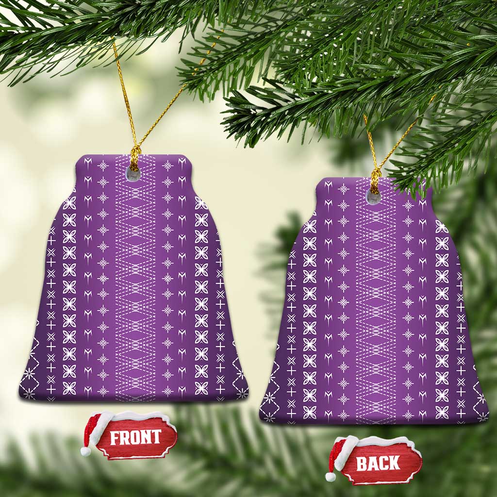 Purple Samoa Malu Tattoo Inspired Ceramic Ornament - Polynesian Pride