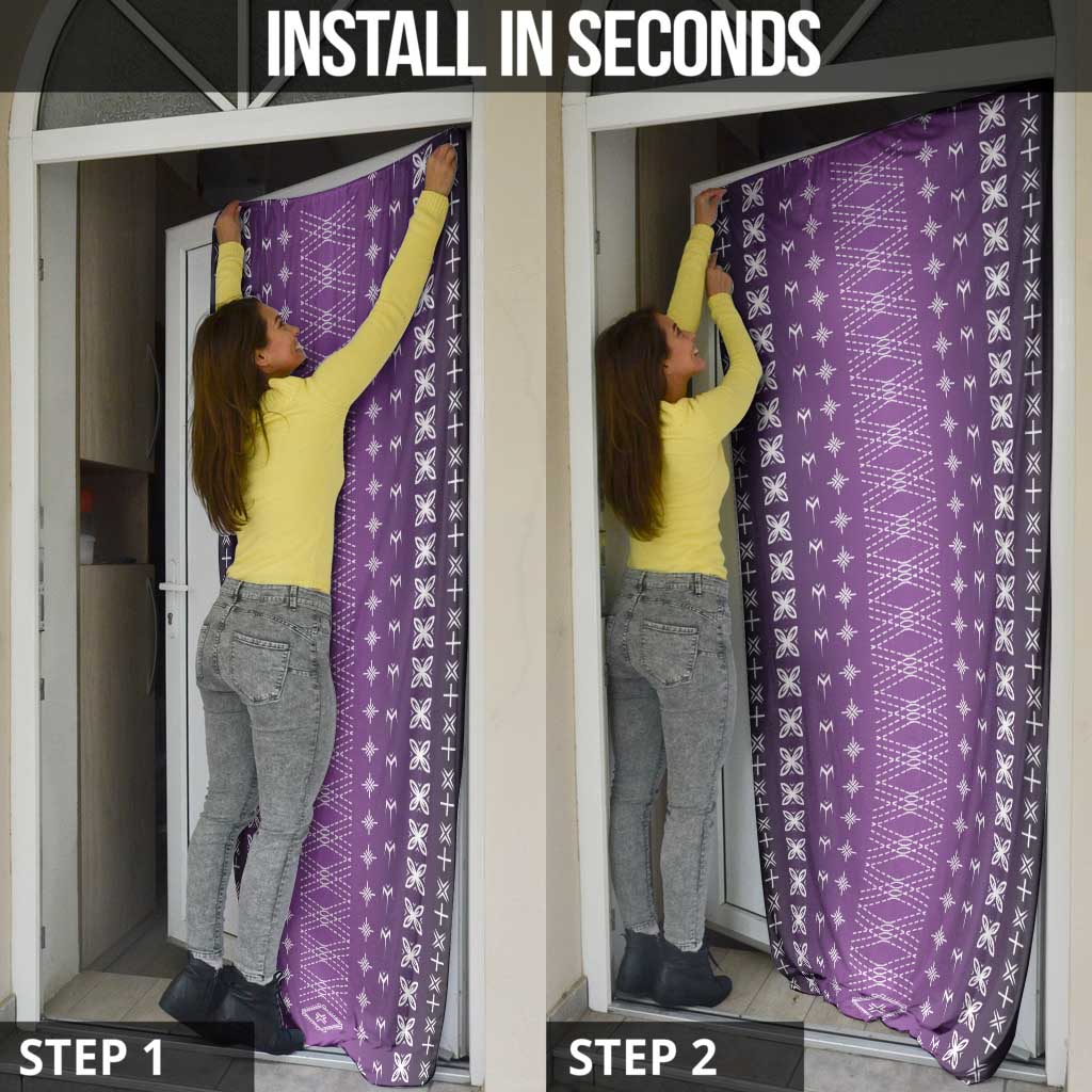 Purple Samoa Malu Tattoo Inspired Door Cover - Polynesian Pride