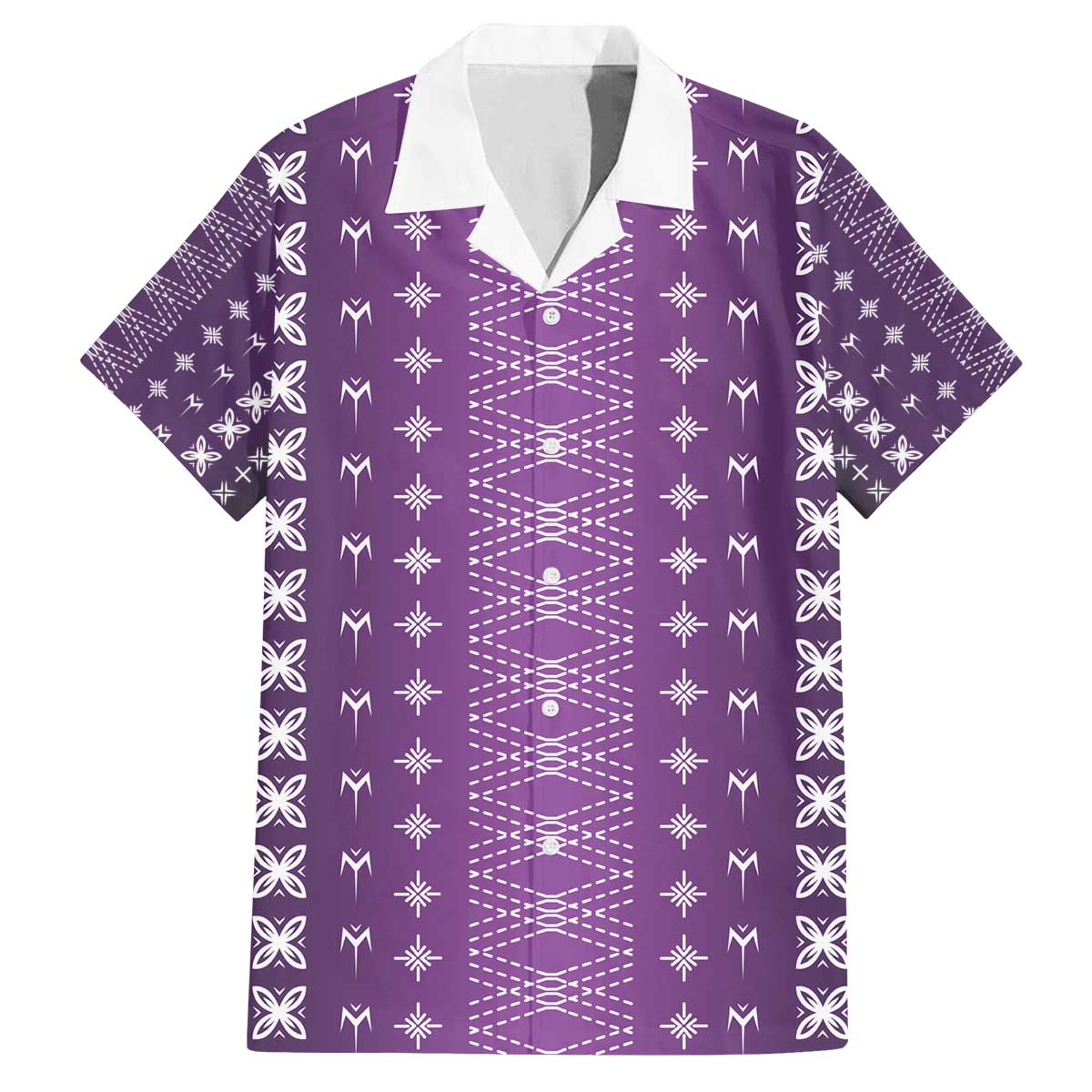 Purple Samoa Malu Tattoo Inspired Family Matching Off The Shoulder Long Sleeve Dress and Hawaiian Shirt - Polynesian Pride