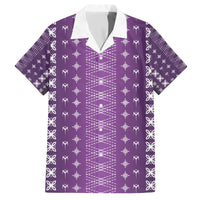 Purple Samoa Malu Tattoo Inspired Family Matching Off The Shoulder Long Sleeve Dress and Hawaiian Shirt - Polynesian Pride