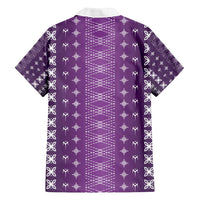 Purple Samoa Malu Tattoo Inspired Family Matching Summer Maxi Dress and Hawaiian Shirt - Polynesian Pride