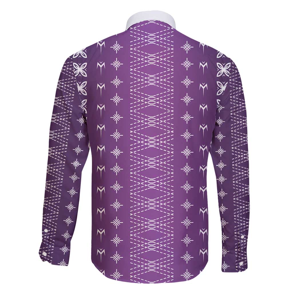Purple Samoa Malu Tattoo Inspired Family Matching Summer Maxi Dress and Hawaiian Shirt - Polynesian Pride