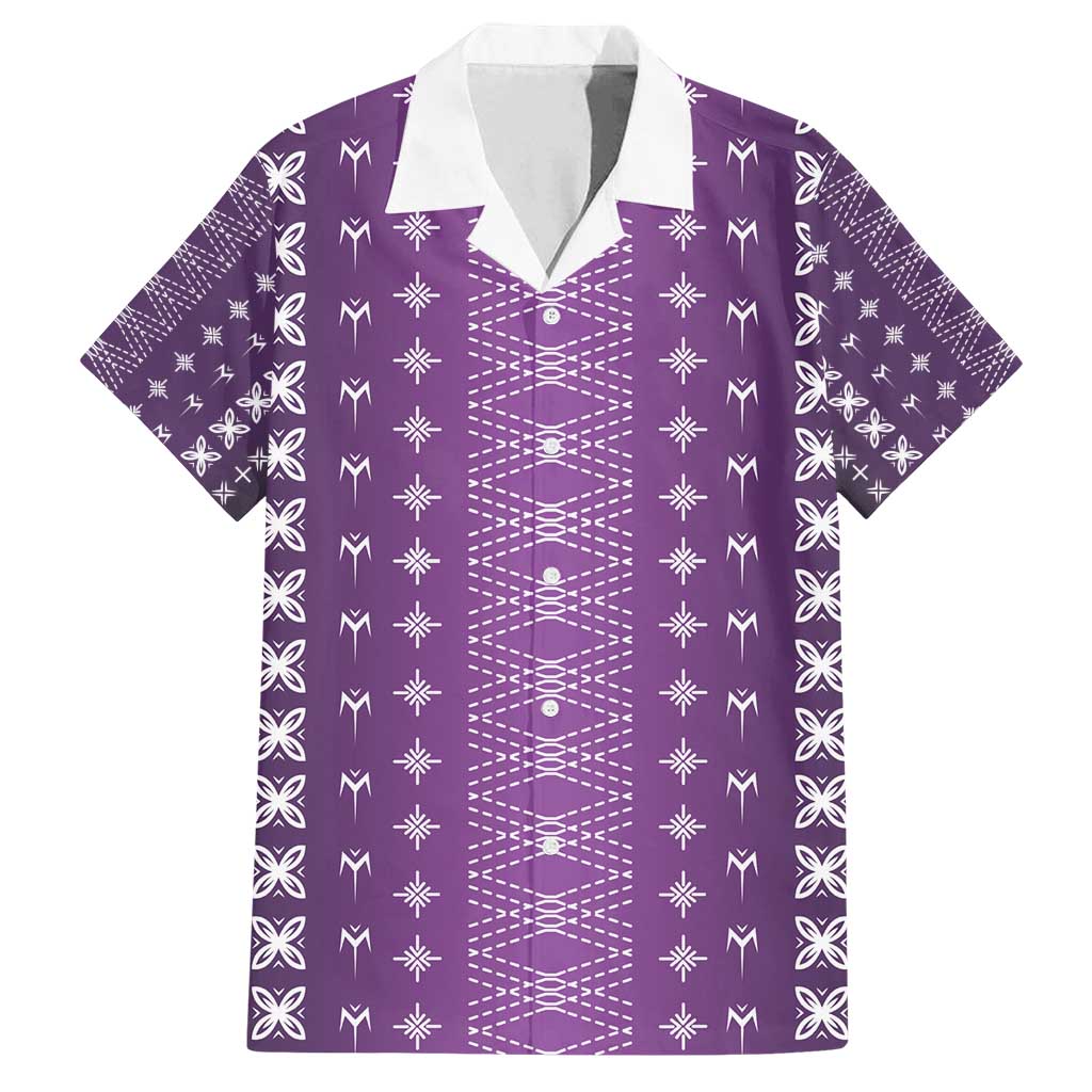 Purple Samoa Malu Tattoo Inspired Family Matching Tank Maxi Dress and Hawaiian Shirt - Polynesian Pride