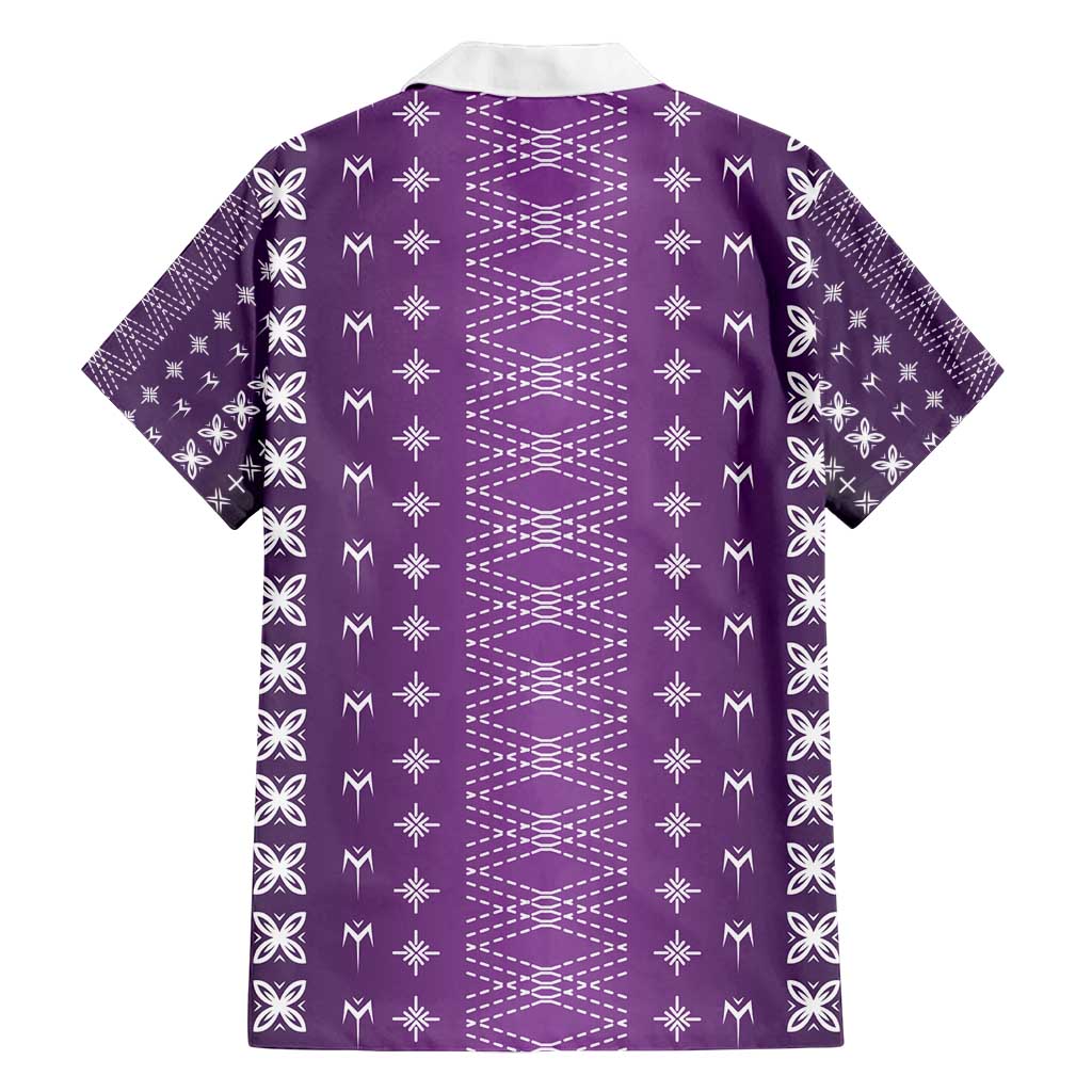 Purple Samoa Malu Tattoo Inspired Family Matching Tank Maxi Dress and Hawaiian Shirt - Polynesian Pride