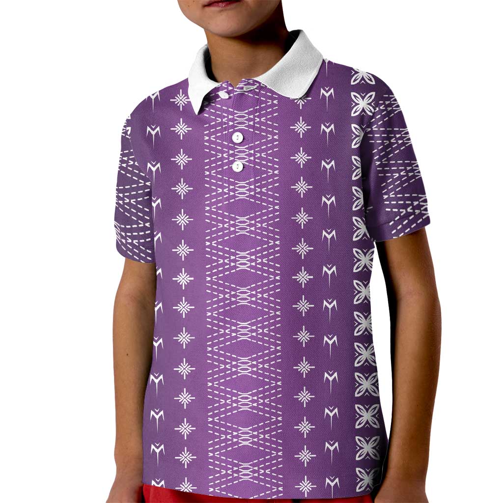Purple Samoa Malu Tattoo Inspired Kid Polo Shirt LT05 Kid Purple - Polynesian Pride