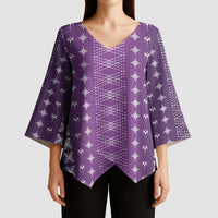 Purple Samoa Malu Tattoo Inspired Kimono Sleeve Blouse - Polynesian Pride