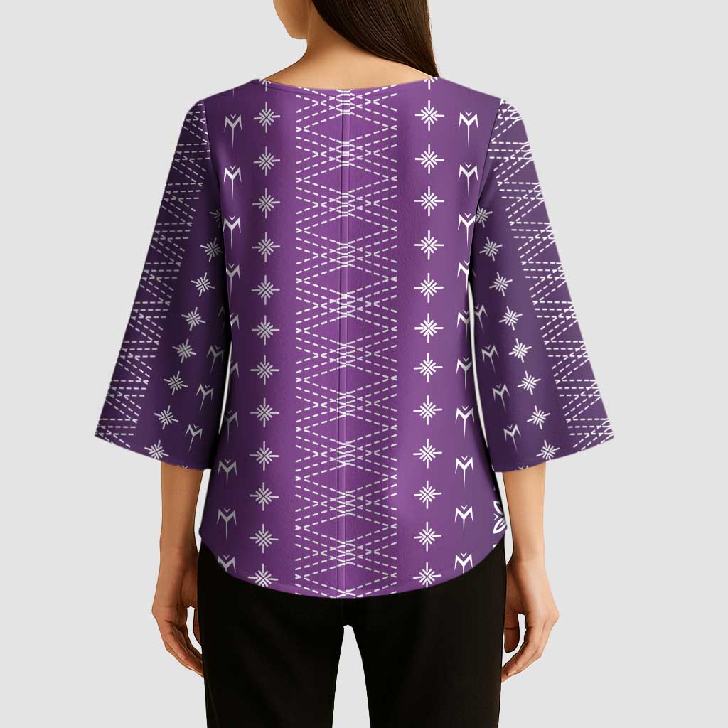 Purple Samoa Malu Tattoo Inspired Kimono Sleeve Blouse - Polynesian Pride