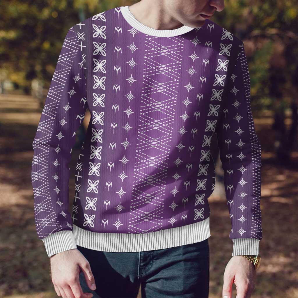 Purple Samoa Malu Tattoo Inspired Ugly Christmas Sweater - Polynesian Pride