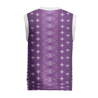 Purple Samoa Malu Tattoo Inspired Christmas Knitted V-Neck Vest - Polynesian Pride