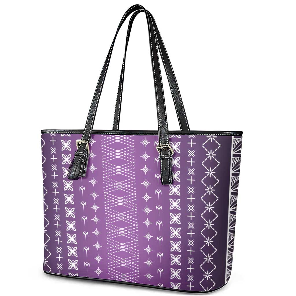Purple Samoa Malu Tattoo Inspired Leather Tote Bag - Polynesian Pride